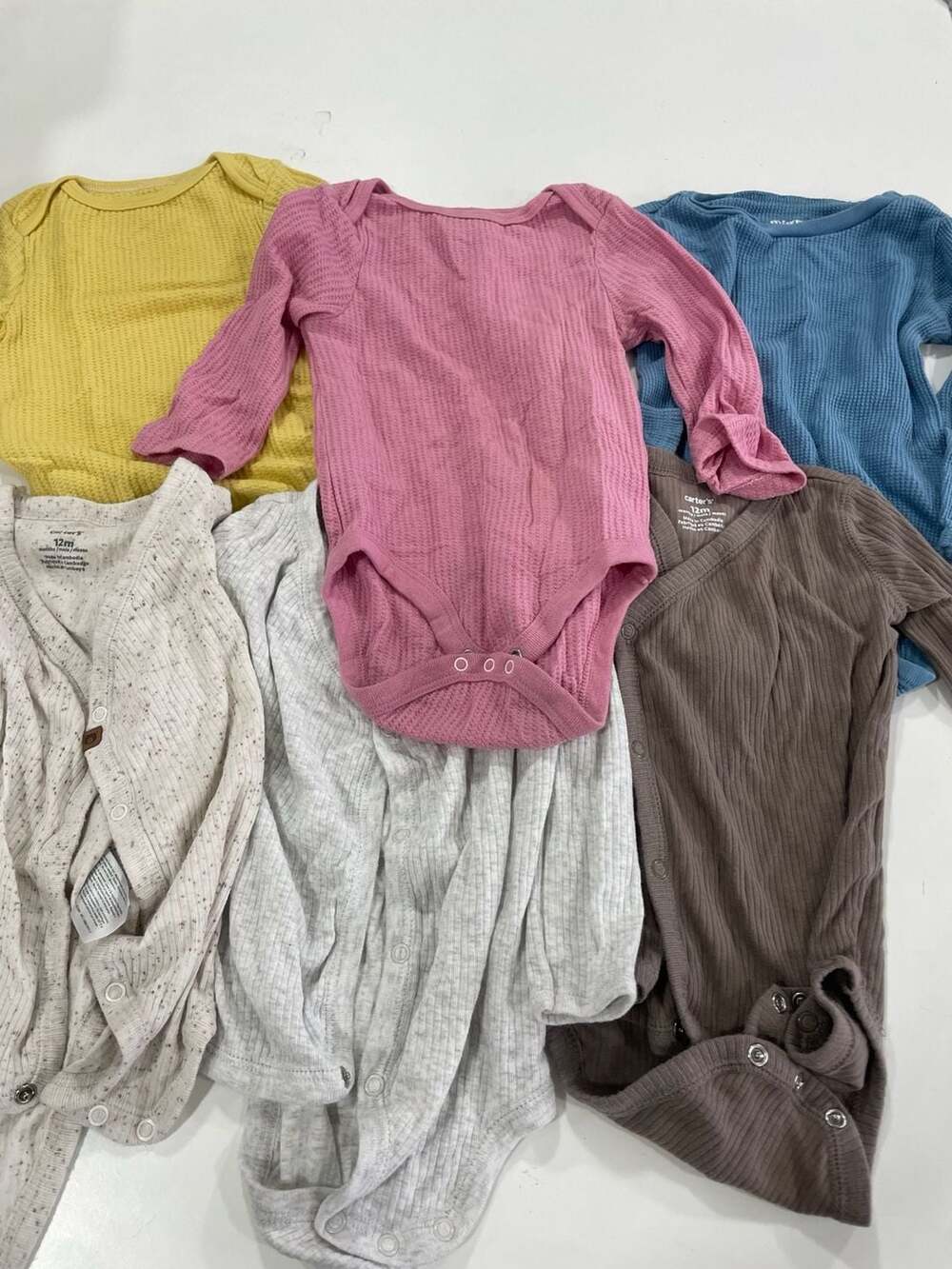 Cloud Island Carter 12M Organic Soft Bulk 6 pieces Bundle Baby Infant Onesie bod